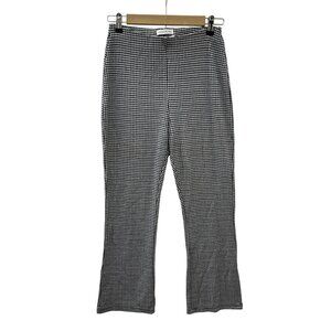 Urban Outfitters Houndstooth Flare Leg Pant Stretch Black White Womens M